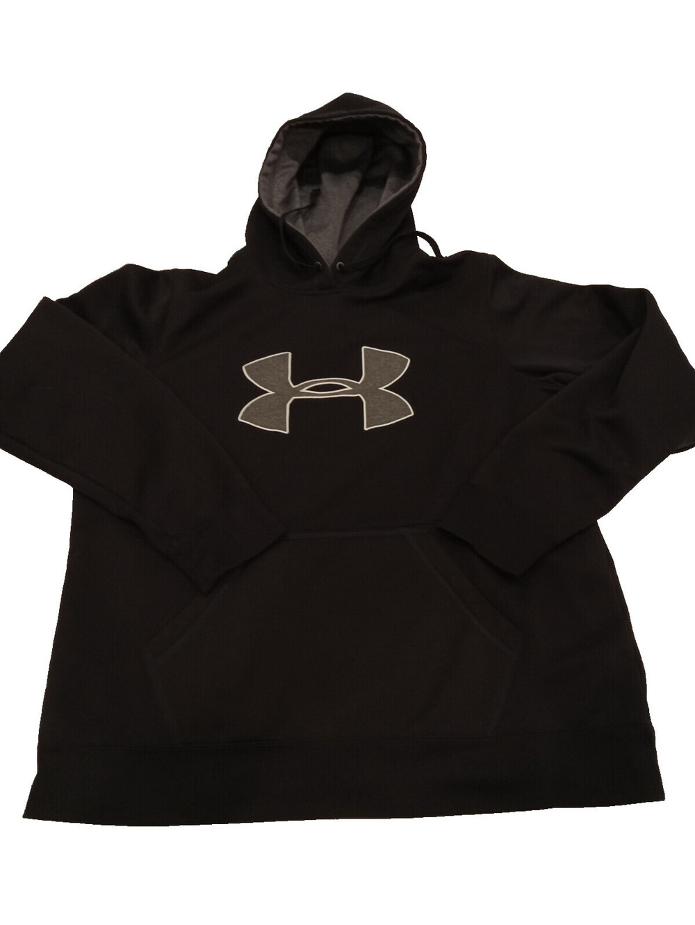 Under Armour Hoodie Womens XL Black Big Logo Pullover Sweatshirt Athletic Gym GU
